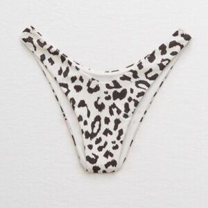 BOGO NWT Aerie Leopard Super High Cut Cheekiest Bikini Bottom Soft Muslin Medium